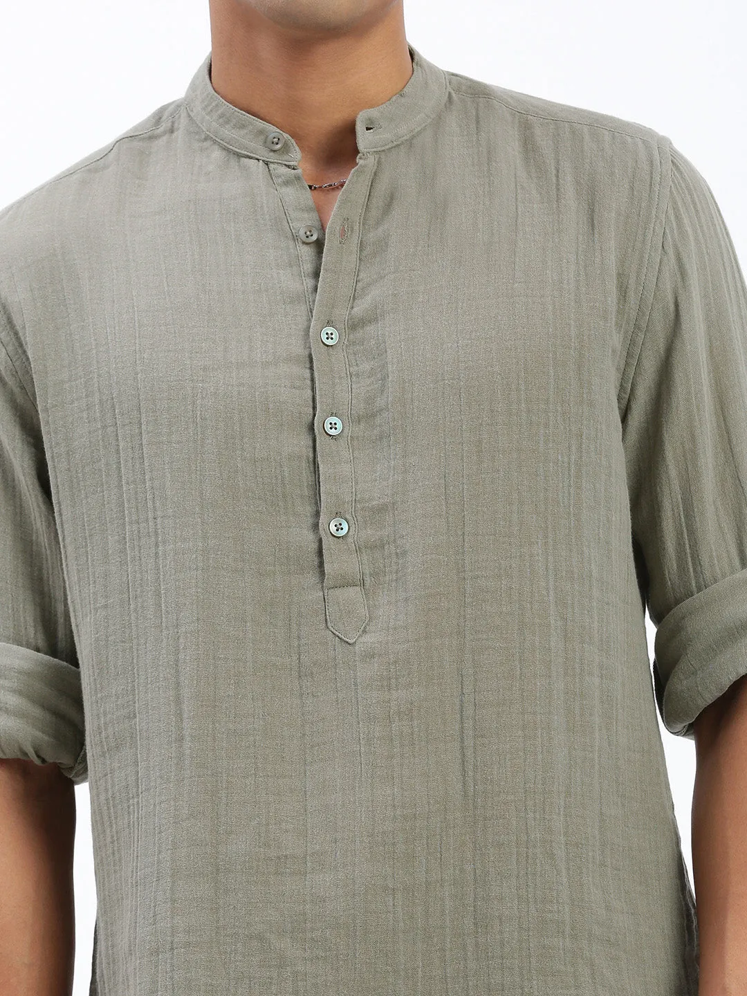 Men Green Solid Shirt