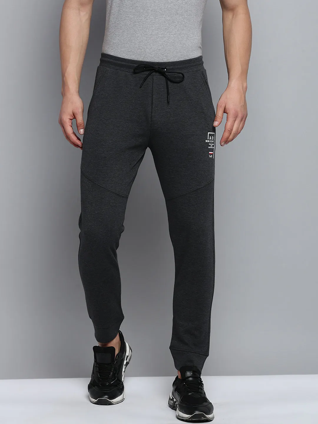 Men Grey Regular-Fit Joggers