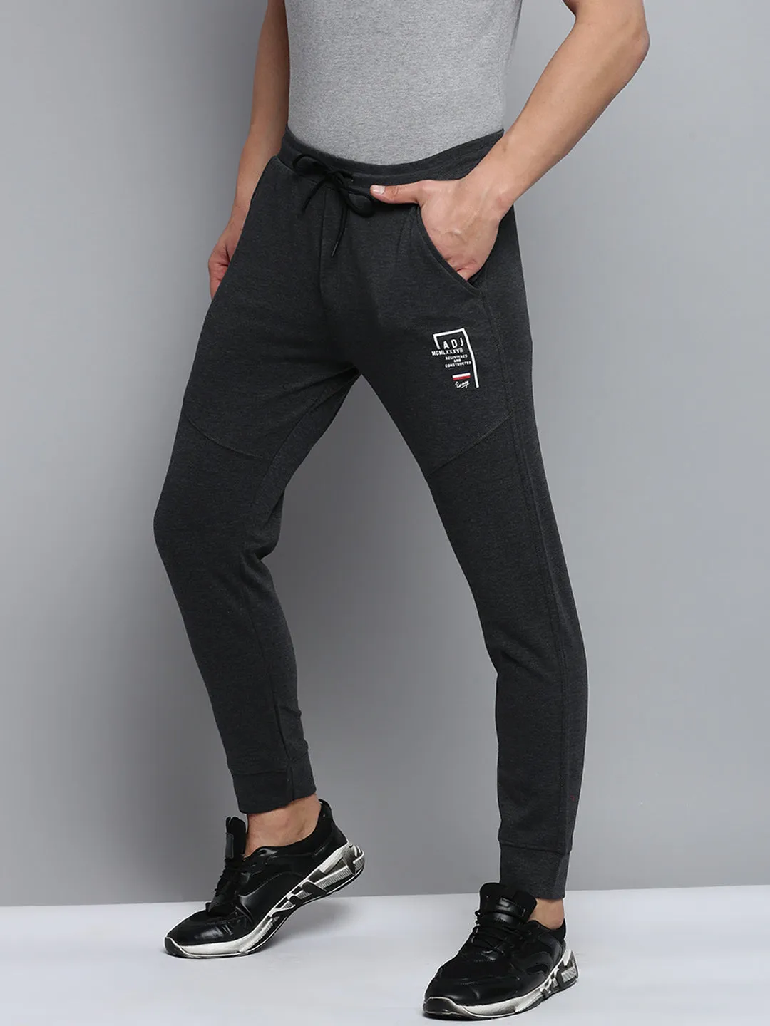 Men Grey Regular-Fit Joggers
