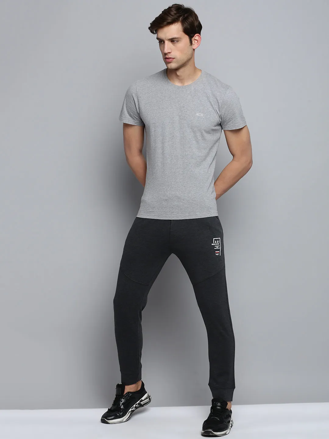 Men Grey Regular-Fit Joggers