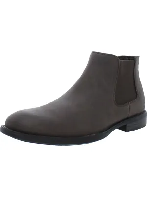 Mens Faux Leather Chelsea Boots