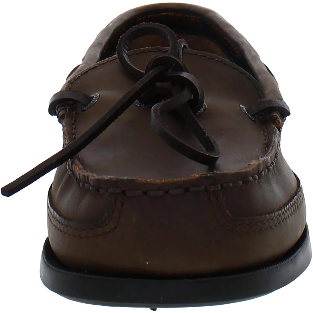 Mens Leather Moc Toe Boat Shoes