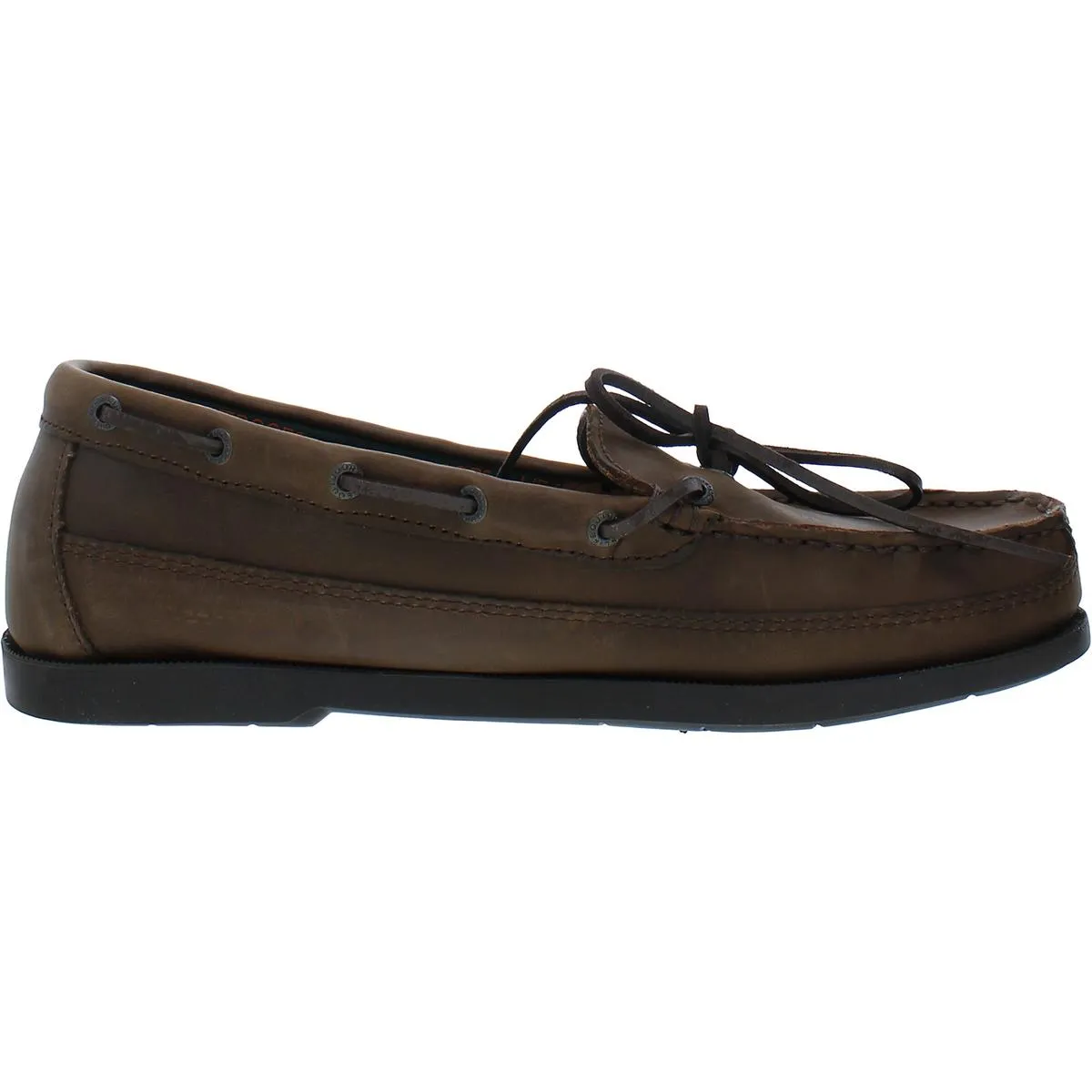 Mens Leather Moc Toe Boat Shoes