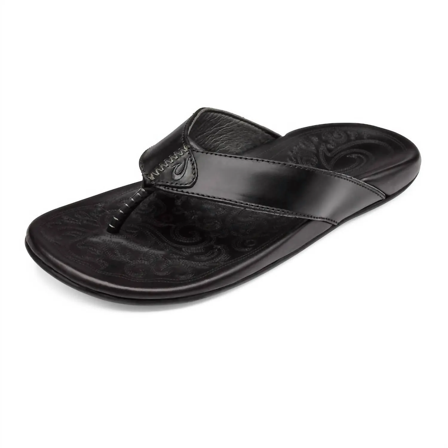 Men's Mekila Leather Sandals In Black/black