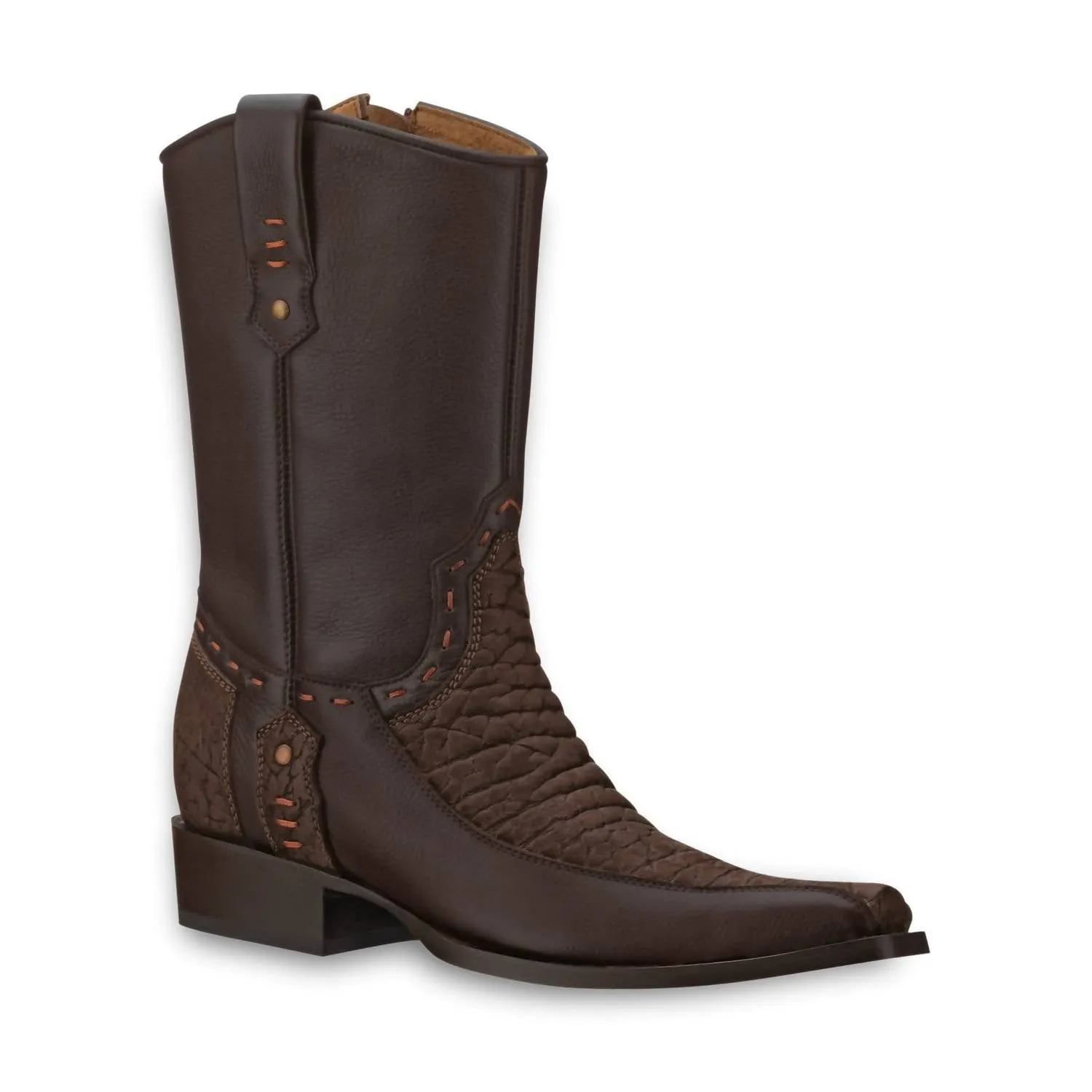 Men's Premium Leather Western Boots In Brown