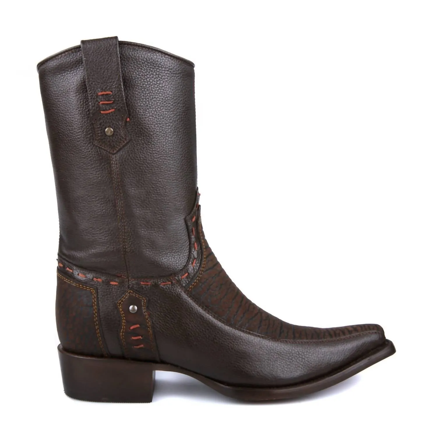 Men's Premium Leather Western Boots In Brown