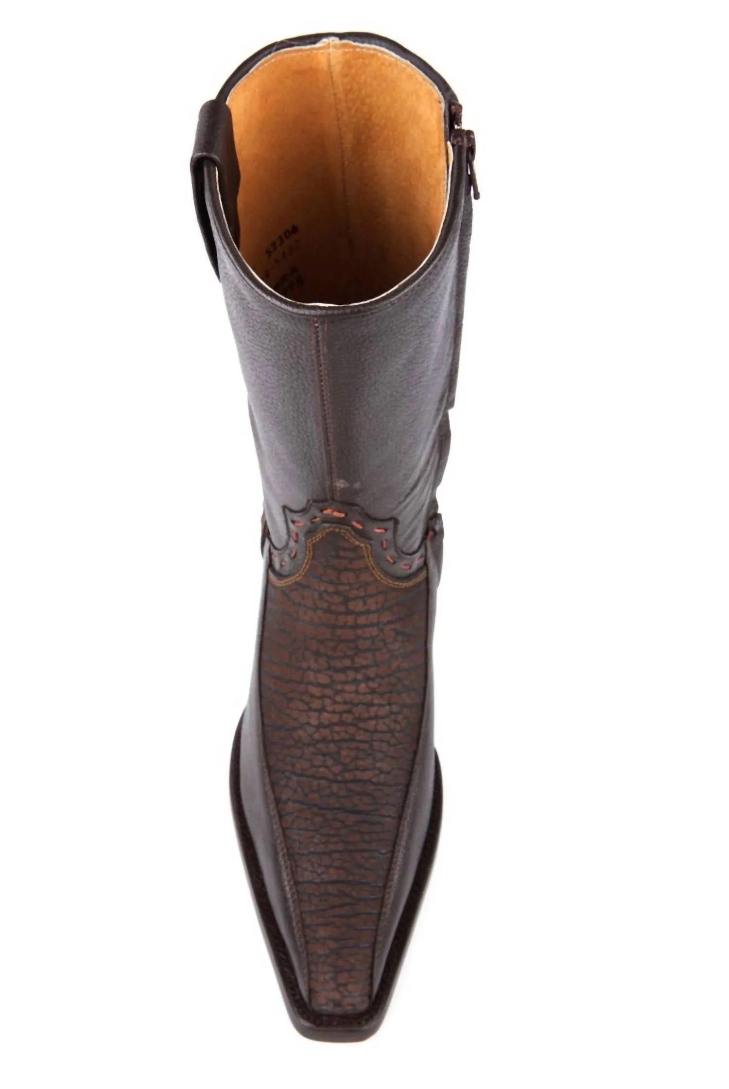 Men's Premium Leather Western Boots In Brown