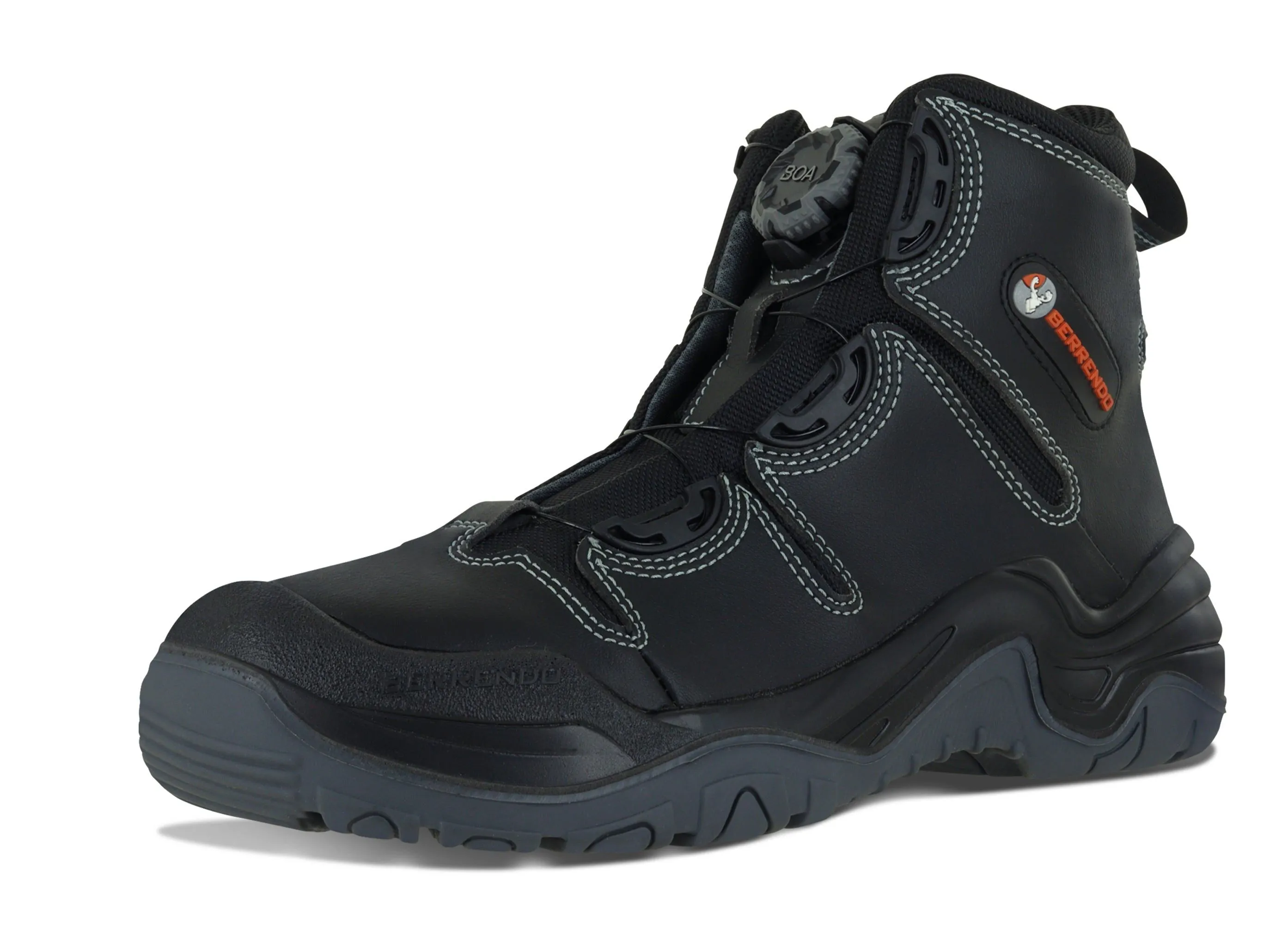 Men's Steel Toe Work Boots 6" and Oil and Slip Resistant and EH Rated and BOA Fit System Fast Release