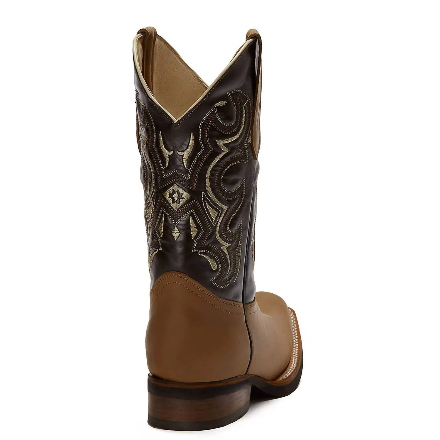 Men's Western Cowboy Leather Boots In Brown