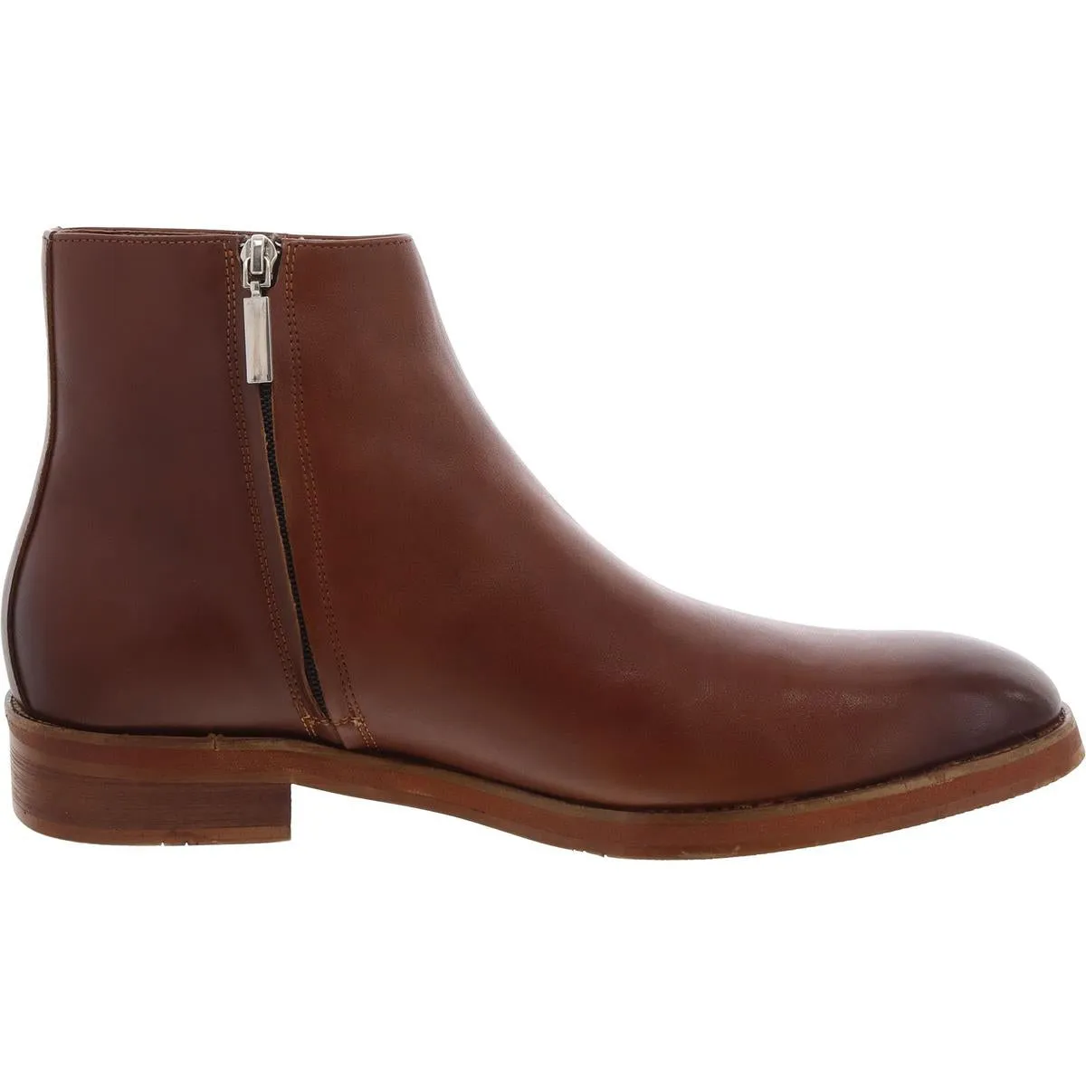 Mens Zipper Leather Chukka Boots