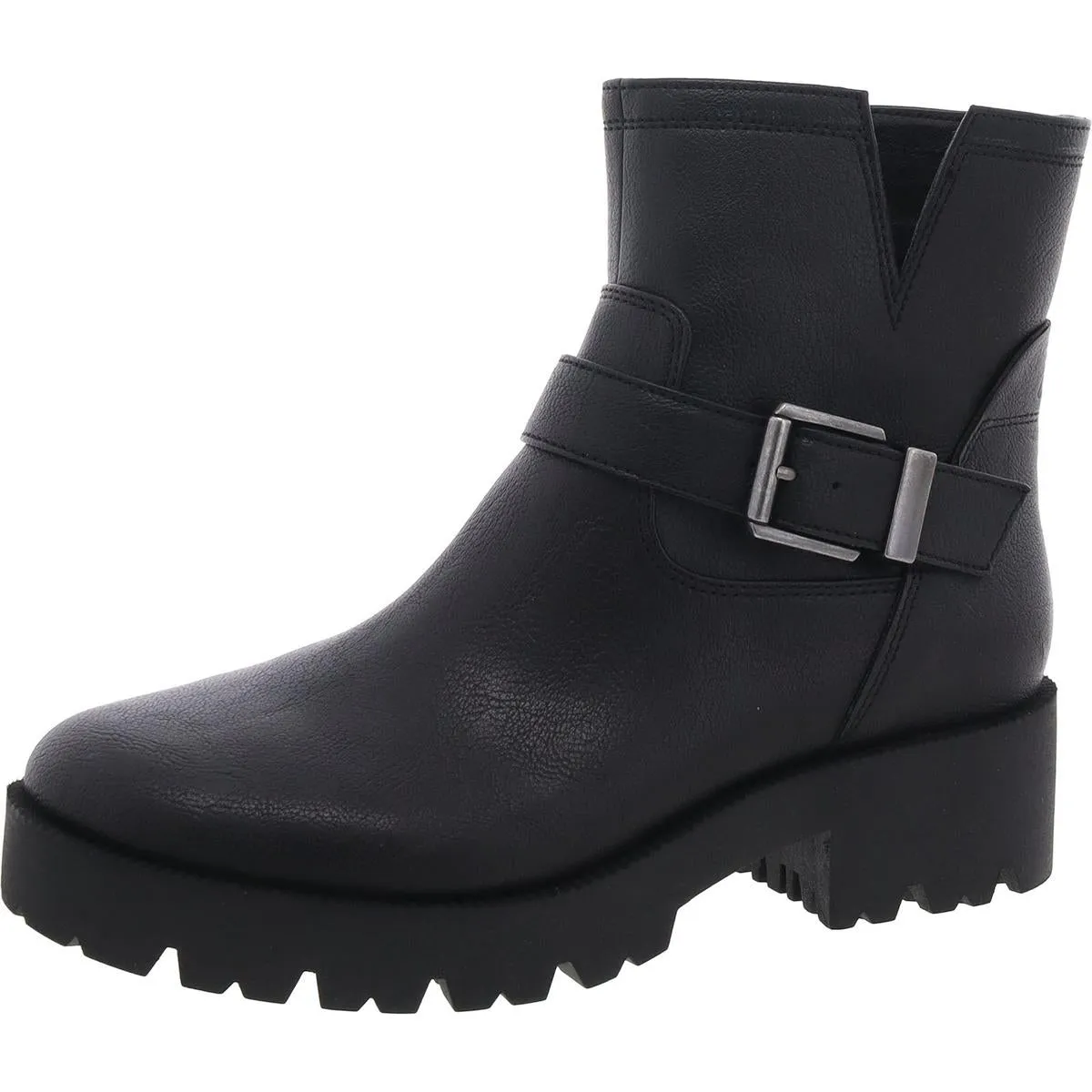 MILLER-2 Womens Faux Leather Laceless Ankle Boots