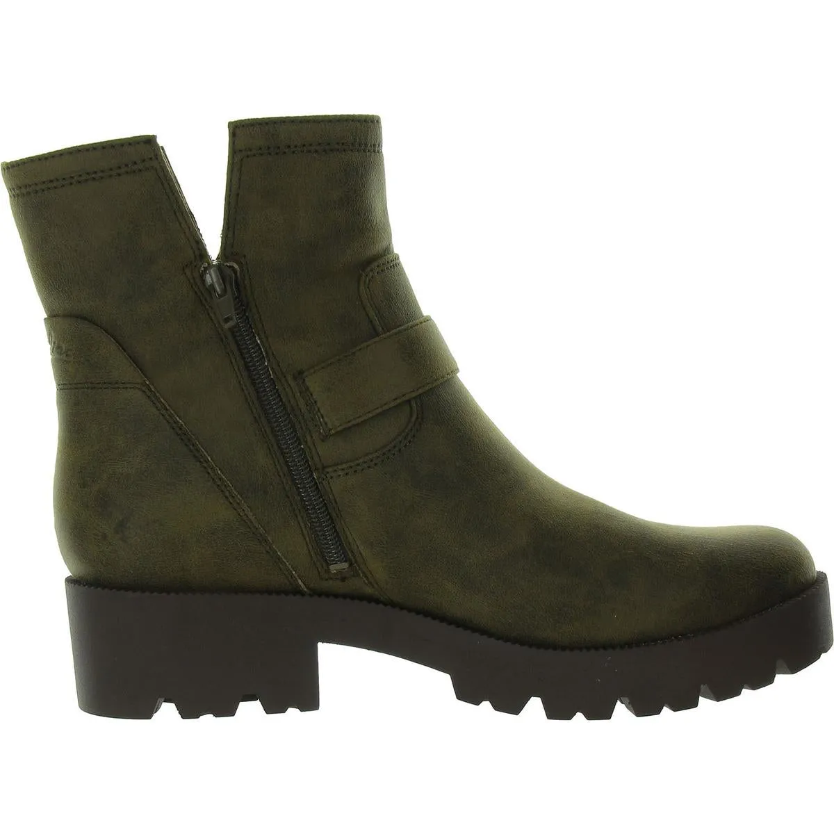 MILLER-2 Womens Faux Leather Laceless Ankle Boots
