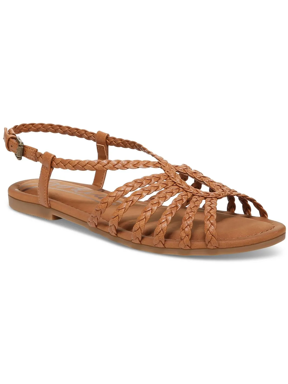 Misha Womens Faux Leather Braided Slingback Sandals