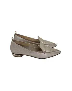 Nicholas Kirkwood Beya Metallic Loafers in Gold Leather