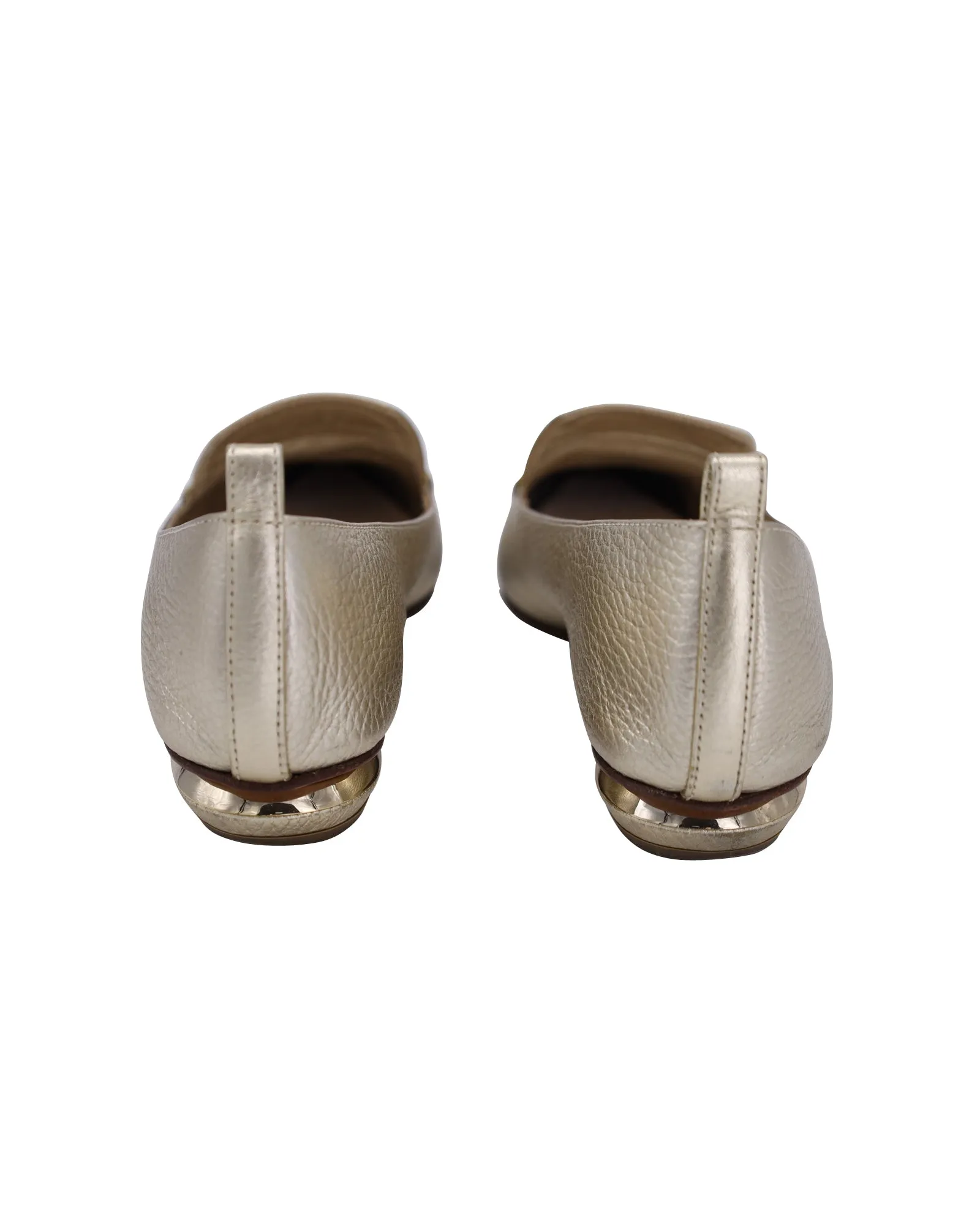Nicholas Kirkwood Beya Metallic Loafers in Gold Leather