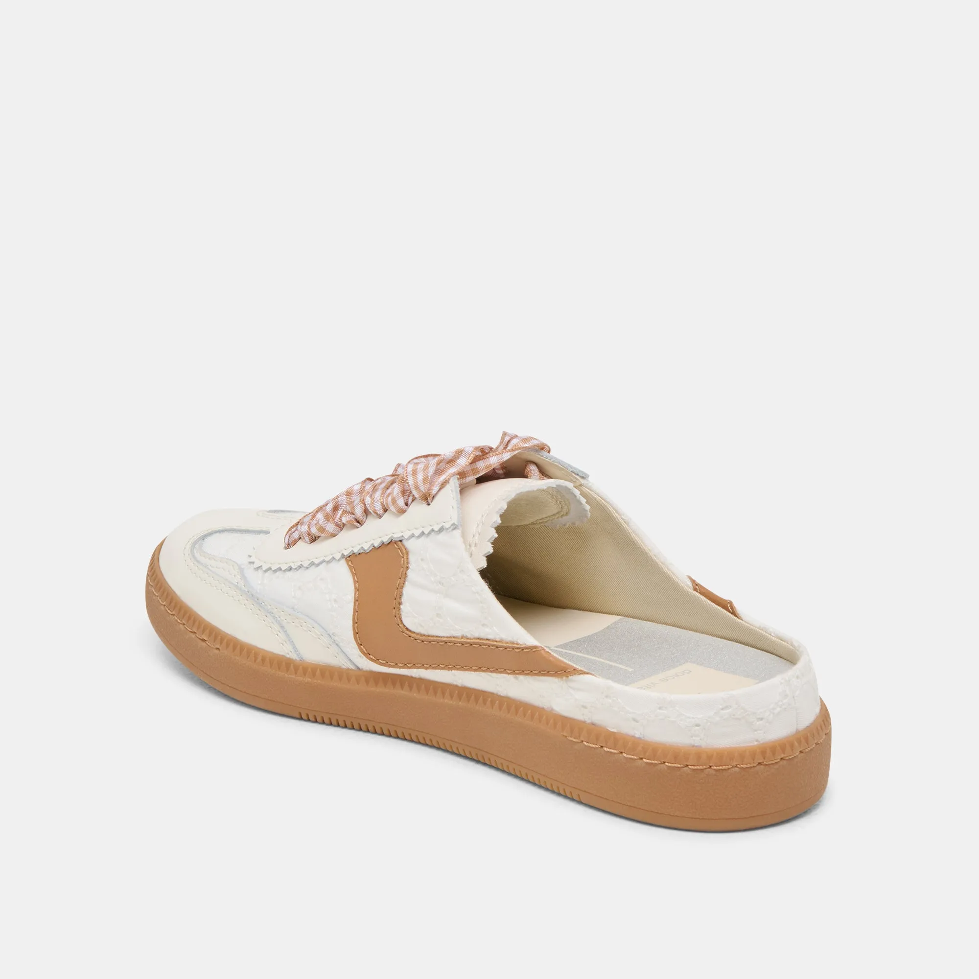 NOTICE SLIDE SNEAKERS WHITE PINK EYELET