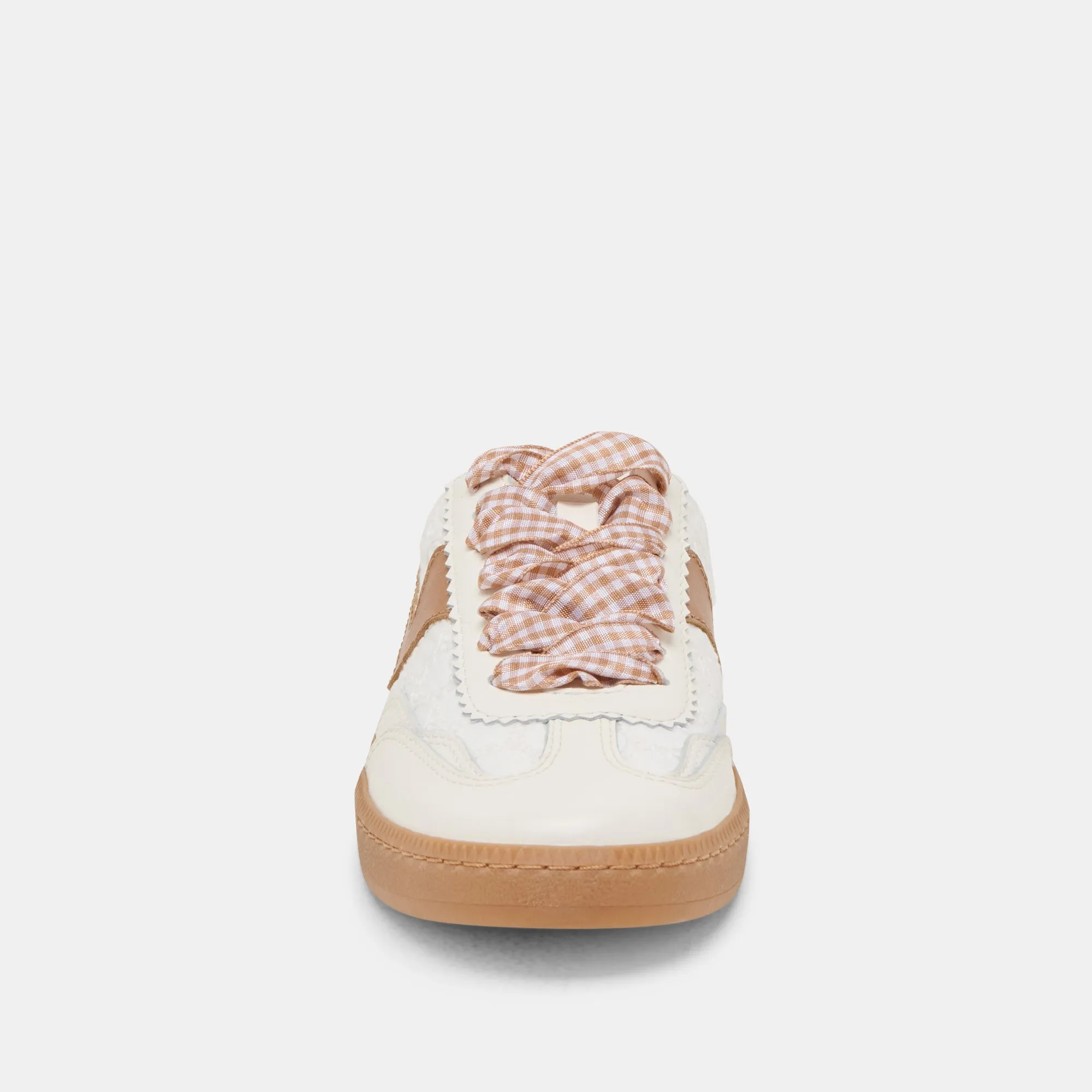 NOTICE SLIDE SNEAKERS WHITE PINK EYELET