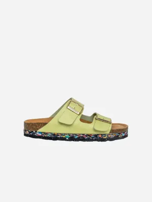 Nuo Recycled Flipflop & Cork Buckled Sandals | Seafoam