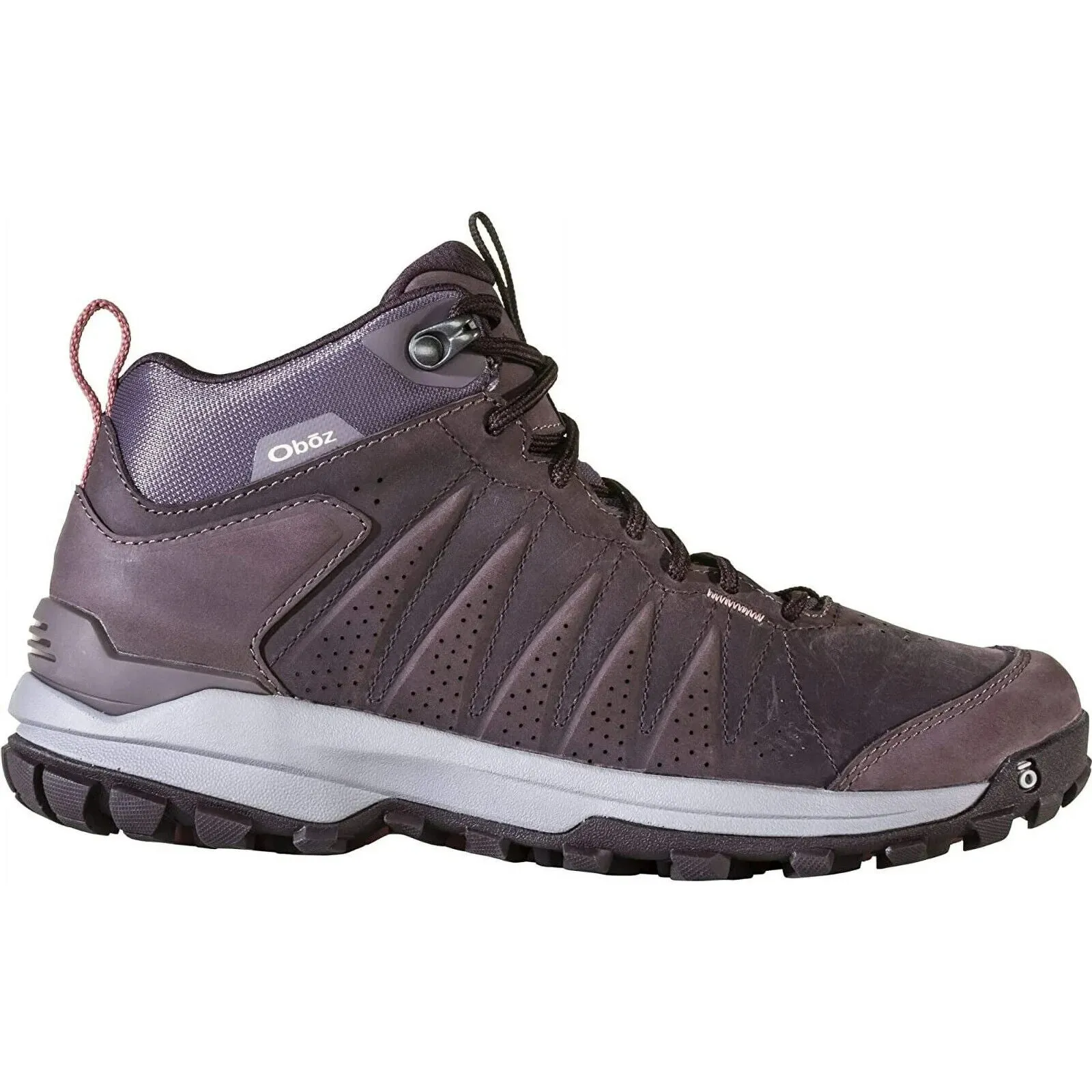 Oboz Sypes Mid Sneakers Women's US 8 Peppercorn Leather Hiking Shoes RHS2530 (Purple,8)