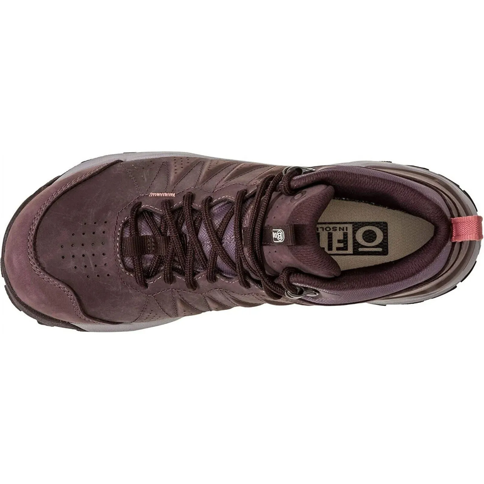 Oboz Sypes Mid Sneakers Women's US 8 Peppercorn Leather Hiking Shoes RHS2530 (Purple,8)