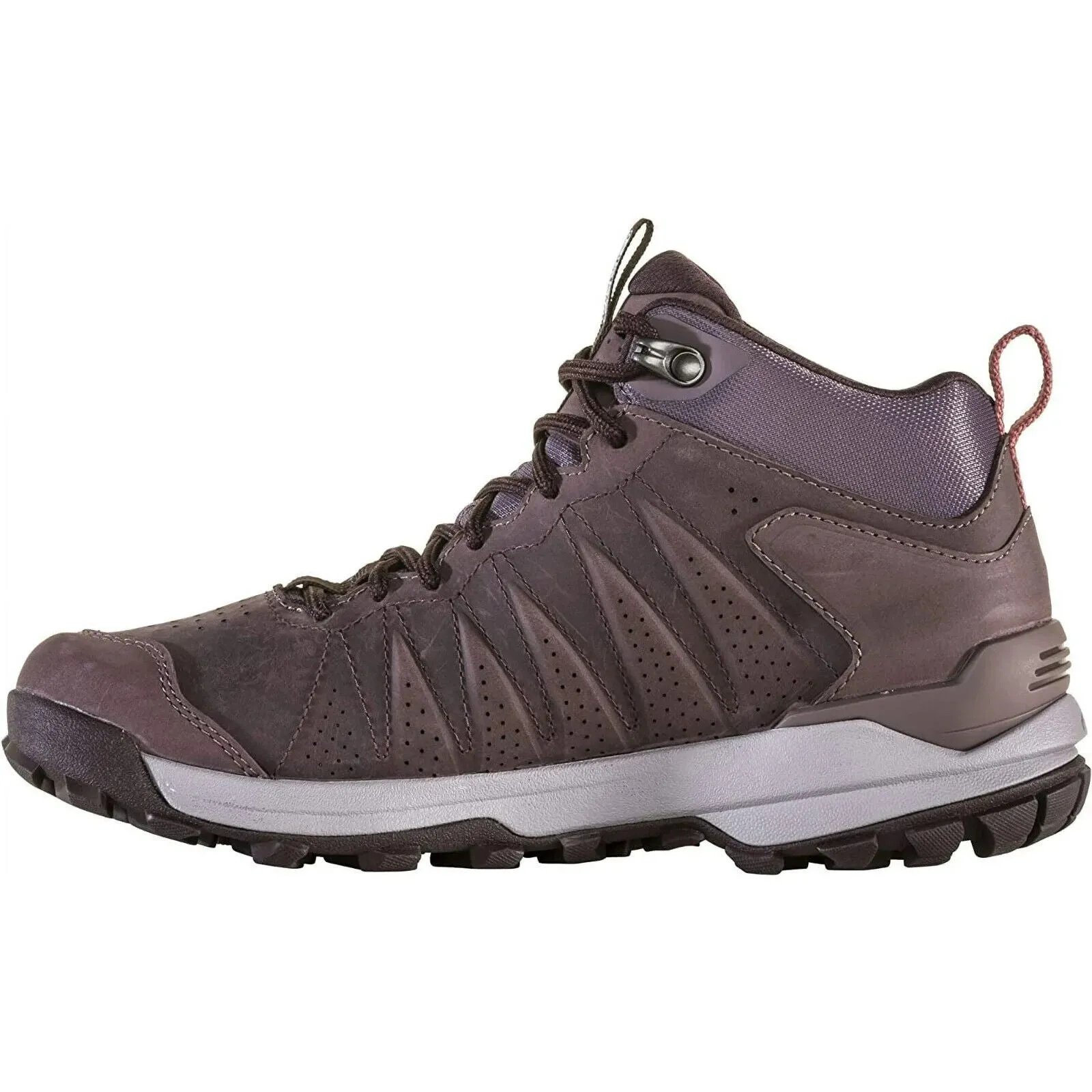 Oboz Sypes Mid Sneakers Women's US 8 Peppercorn Leather Hiking Shoes RHS2530 (Purple,8)