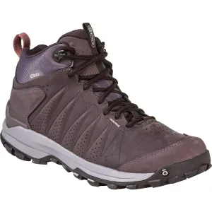Oboz Sypes Mid Sneakers Women's US 8 Peppercorn Leather Hiking Shoes RHS2530 (Purple,8)