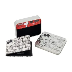 PEANUTS JOE COOL COMIC AOP Bifold Wallet, Slim Wallet with Decorative Tin for Men and Women ecco Shoes