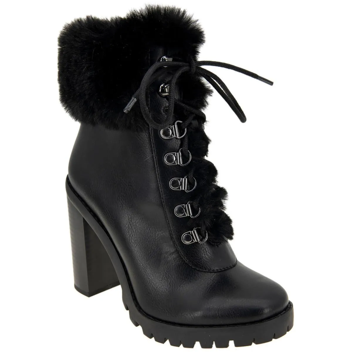 Pelica  Womens Faux Leather Combat & Lace-up Boots