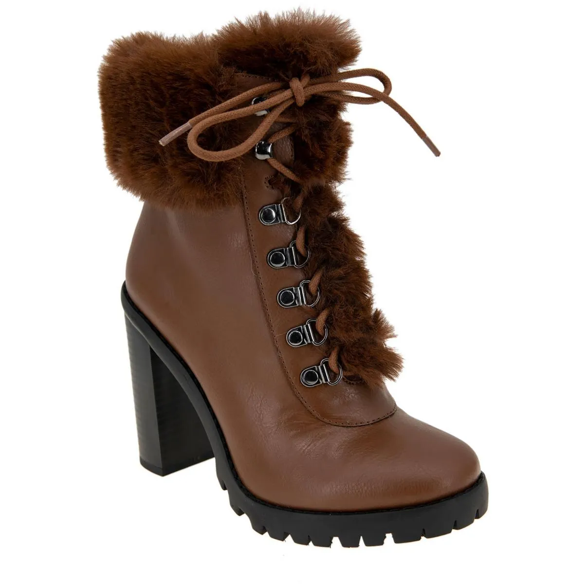 Pelica  Womens Faux Leather Combat & Lace-up Boots