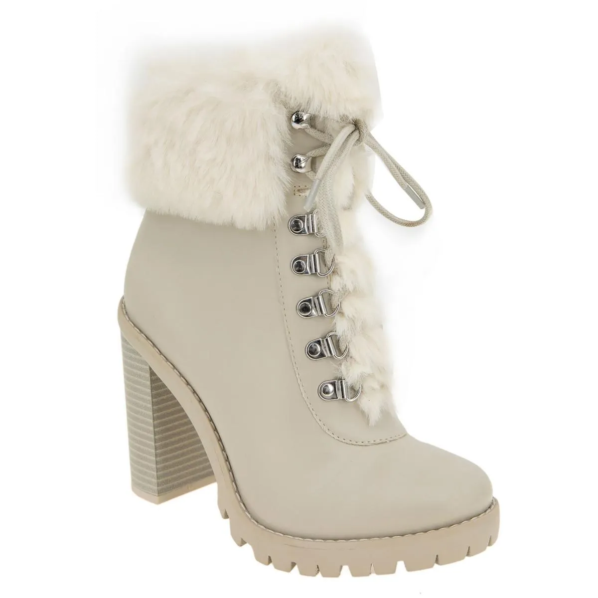 Pelica  Womens Faux Leather Combat & Lace-up Boots