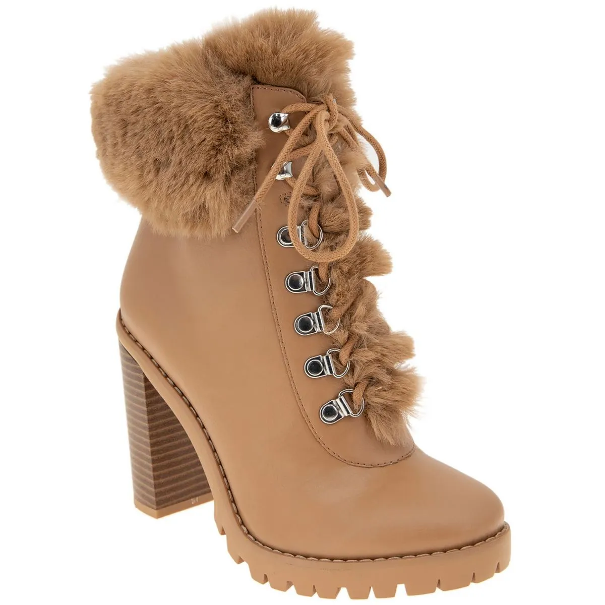Pelica  Womens Faux Leather Combat & Lace-up Boots