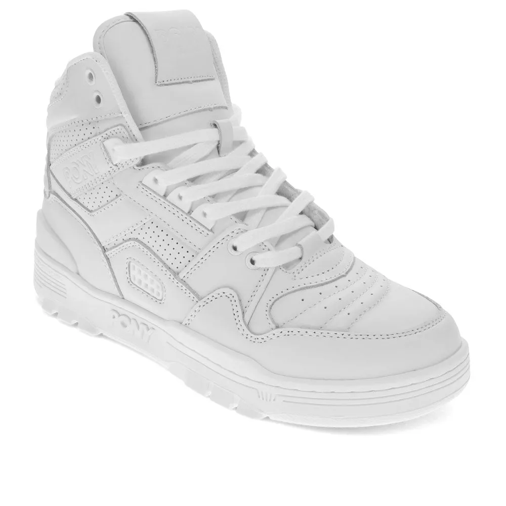 PONY Mens M100 Genuine Leather Premium Hightop Lace Up Athletic Sneaker Shoe