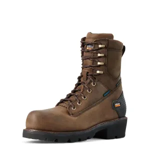 Powerline 8 inch Composite-Toe Waterproof Work Boot Oily Distressed Brown