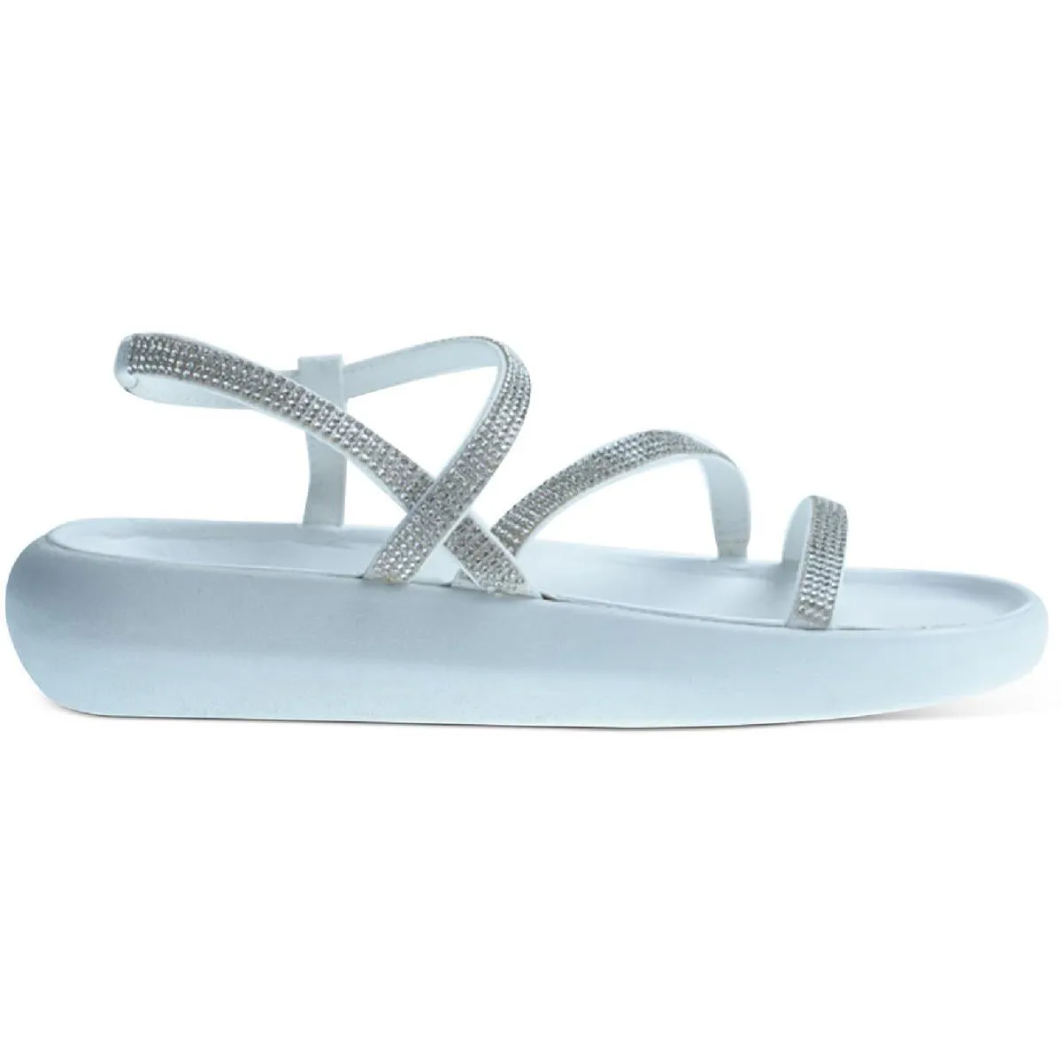 Prudence Womens Faux Leather Open Toe Slide Sandals