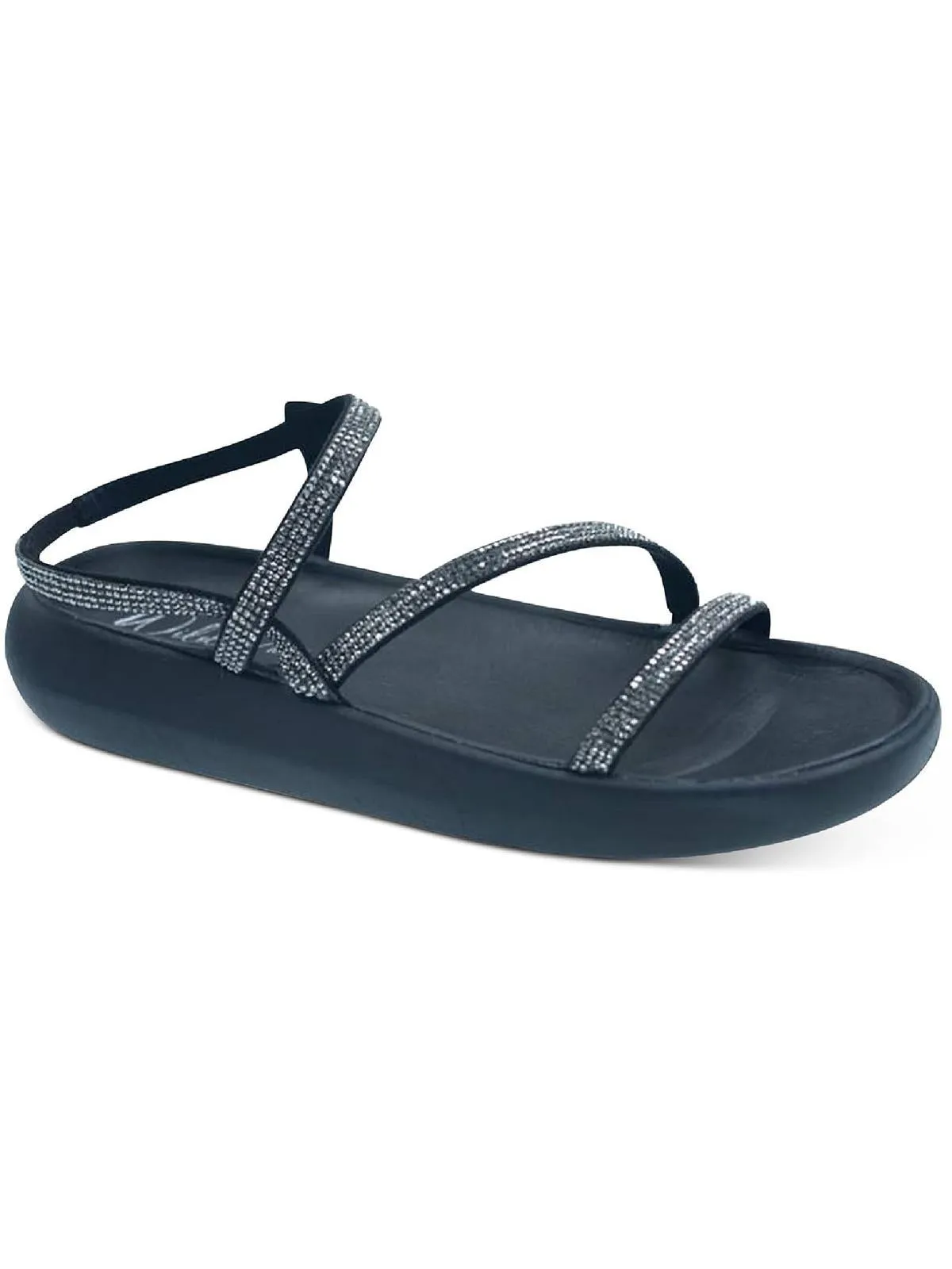 Prudence Womens Faux Leather Open Toe Slide Sandals