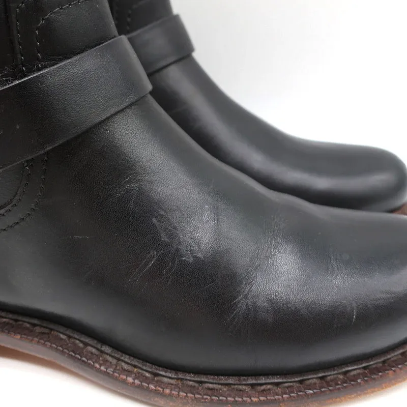 Rag & Bone Ashford Moto Boots Black Leather Size 36 Flat Ankle Boots