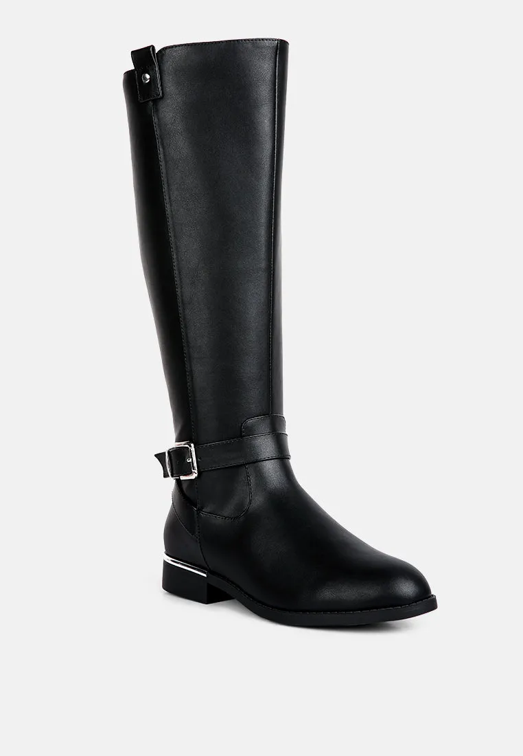 renny buckle strap embellished calf boots