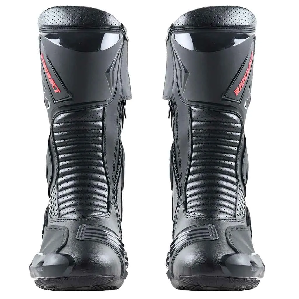 RIDERACT® Mens Road Motorcycle Boots Black Ready Sports Race Boots