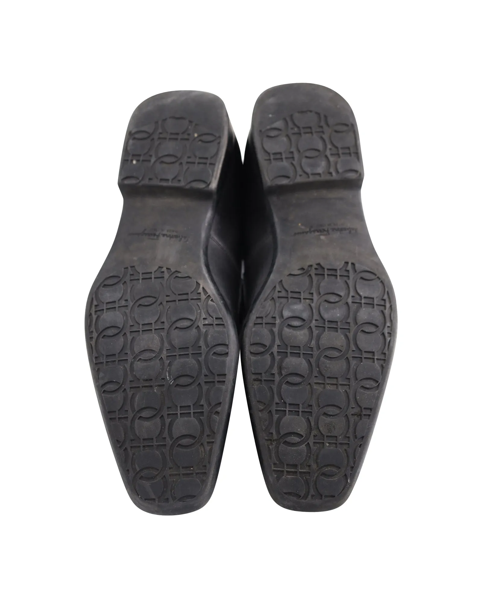 Salvatore Ferragamo Scarlet Loafers in Black Leather
