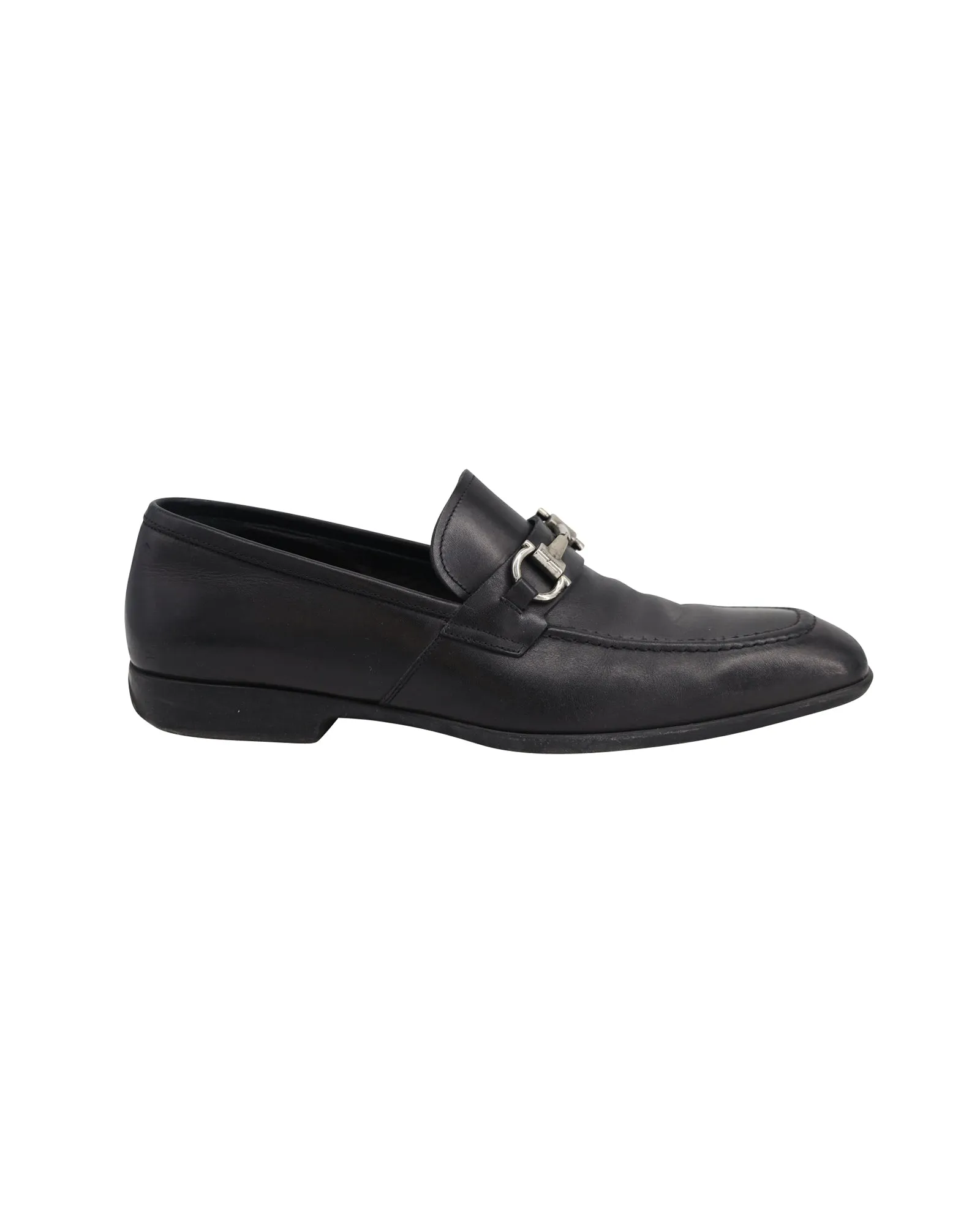 Salvatore Ferragamo Scarlet Loafers in Black Leather
