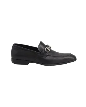 Salvatore Ferragamo Scarlet Loafers in Black Leather