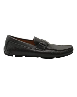 Salvatore Ferragamo Slip-On Loafers in Black Leather
