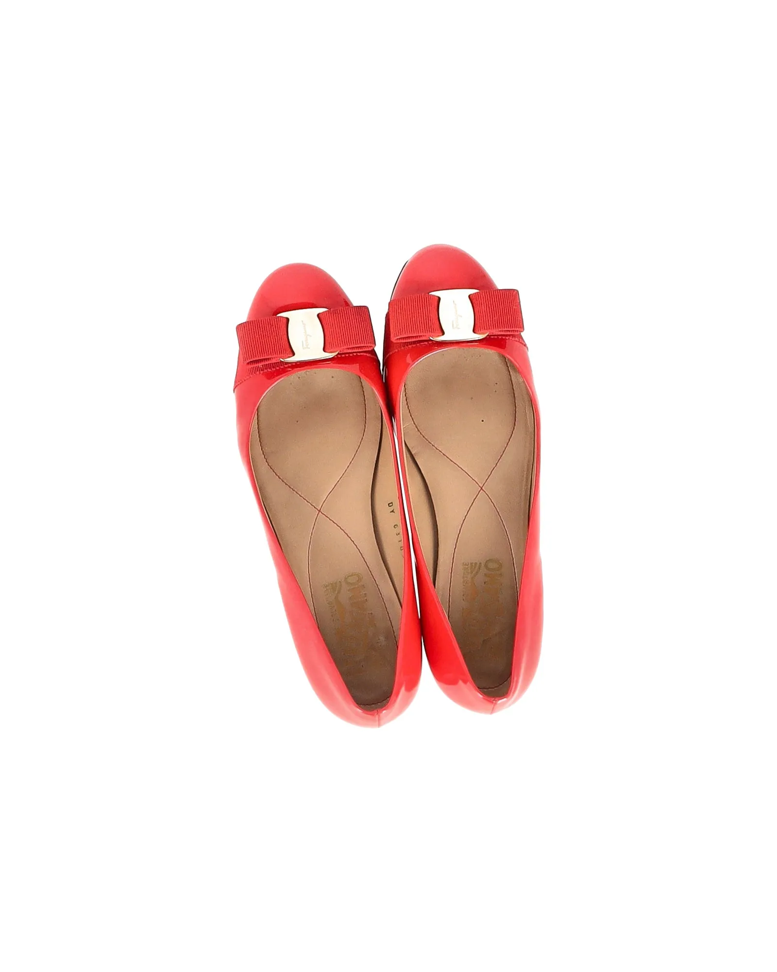 Salvatore Ferragamo Varina Ballet Flats in Red Patent Leather