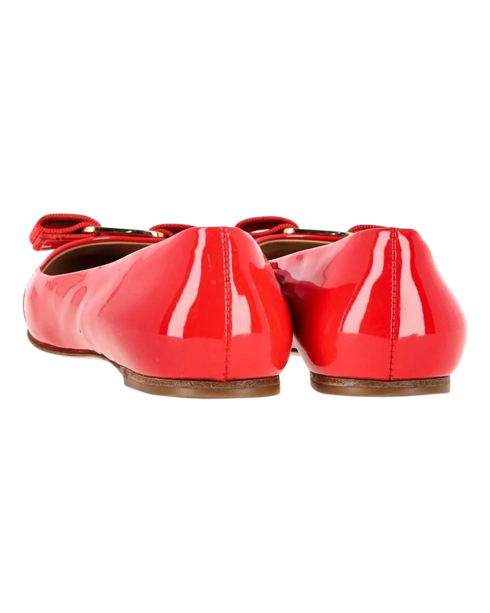 Salvatore Ferragamo Varina Ballet Flats in Red Patent Leather