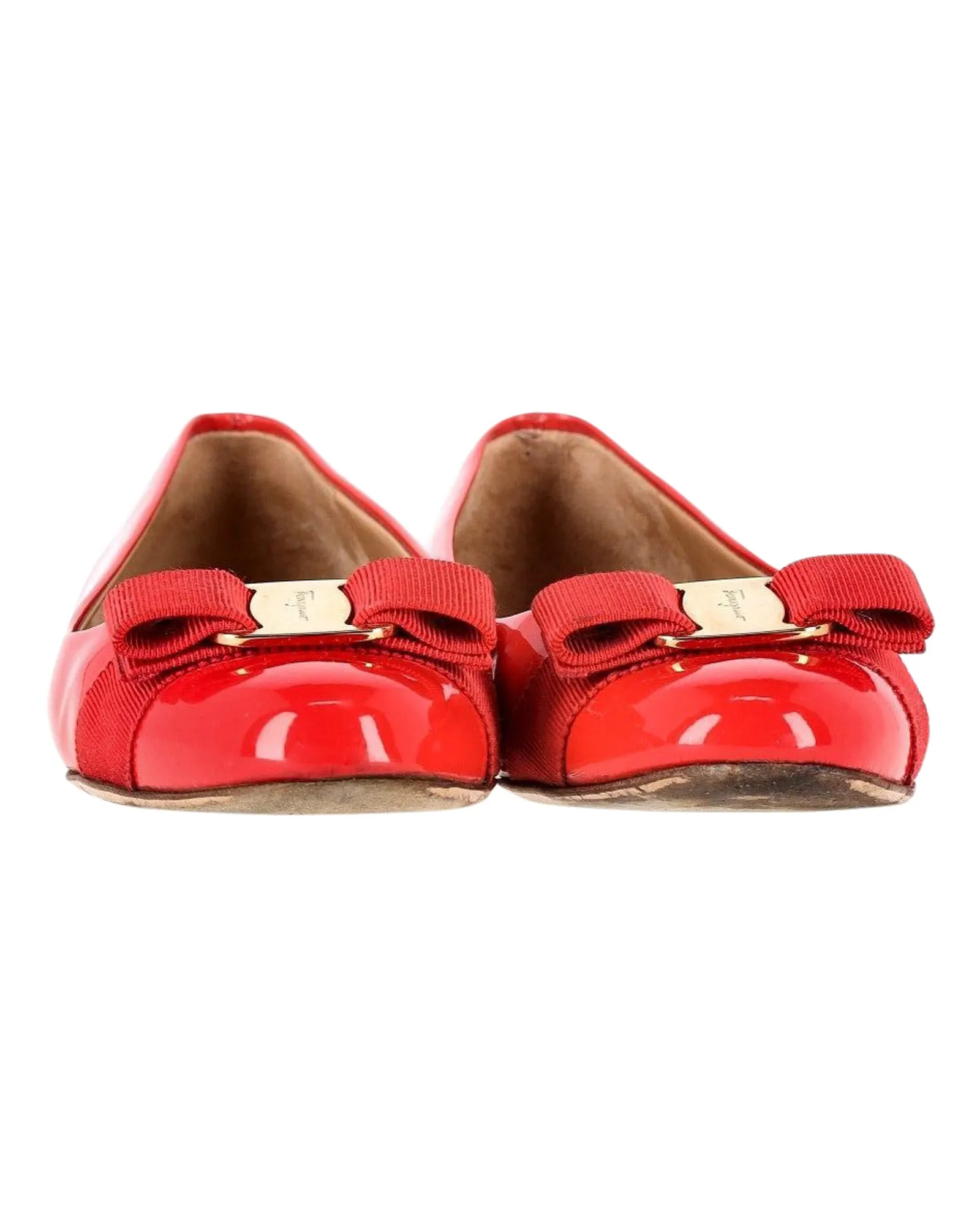 Salvatore Ferragamo Varina Ballet Flats in Red Patent Leather