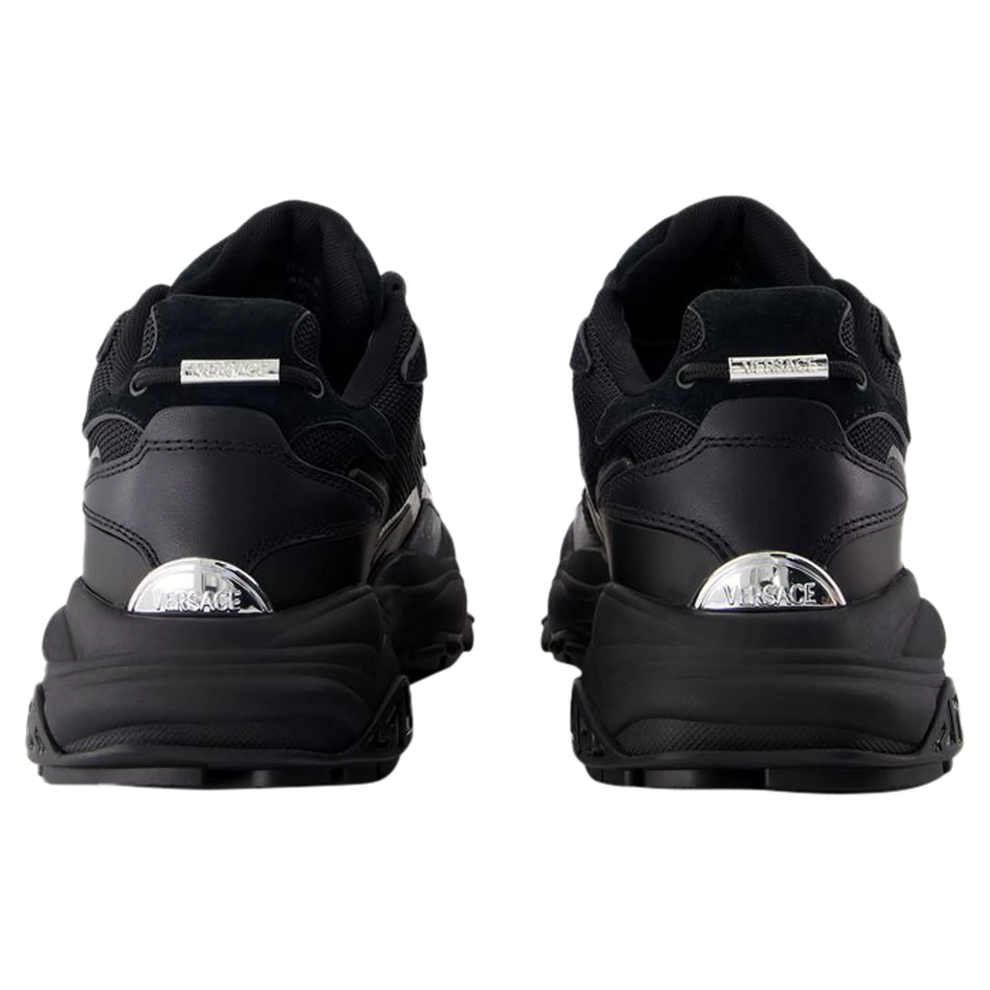 Sneakers - Versace - Leather - Black