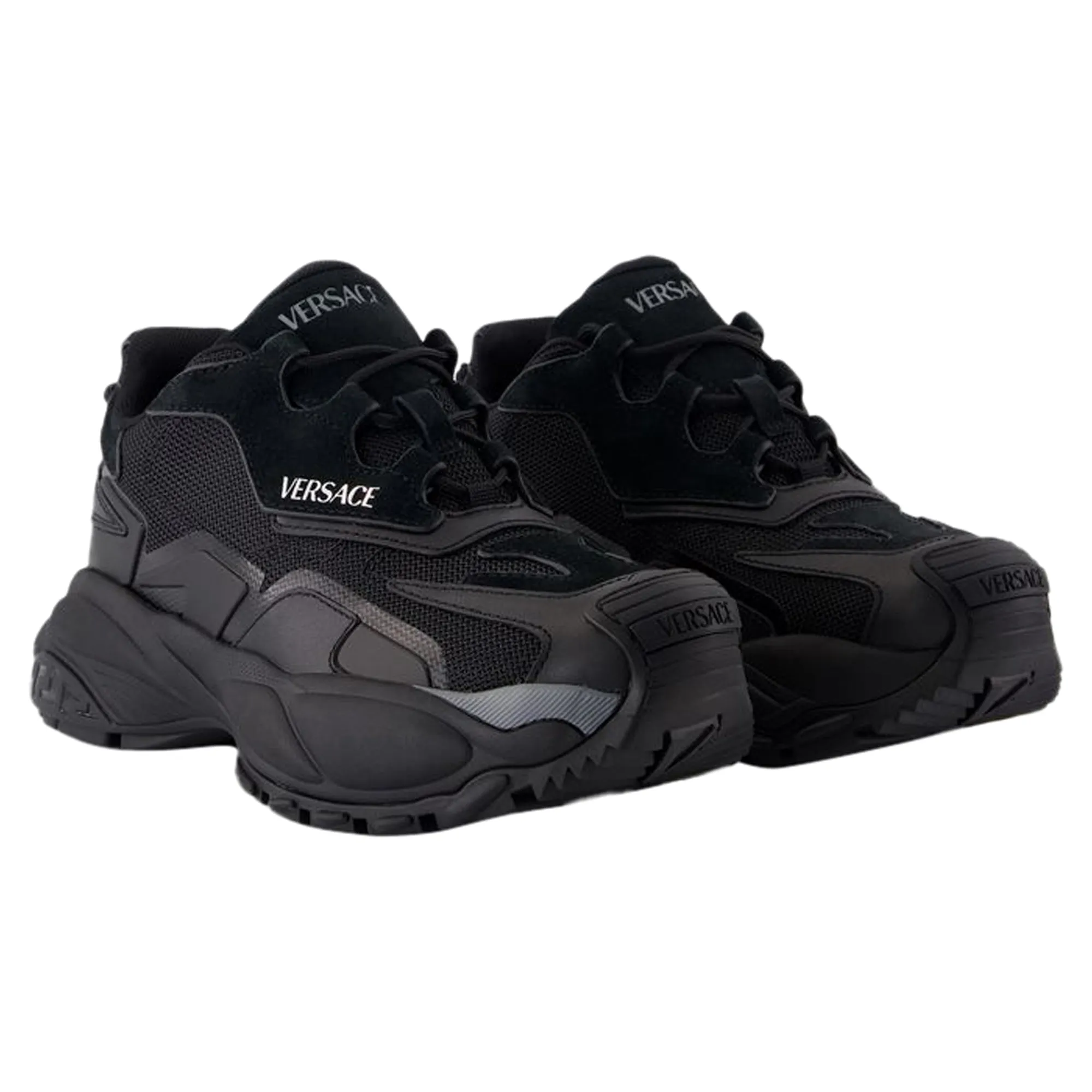 Sneakers - Versace - Leather - Black