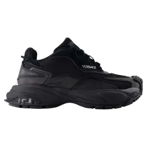 Sneakers - Versace - Leather - Black