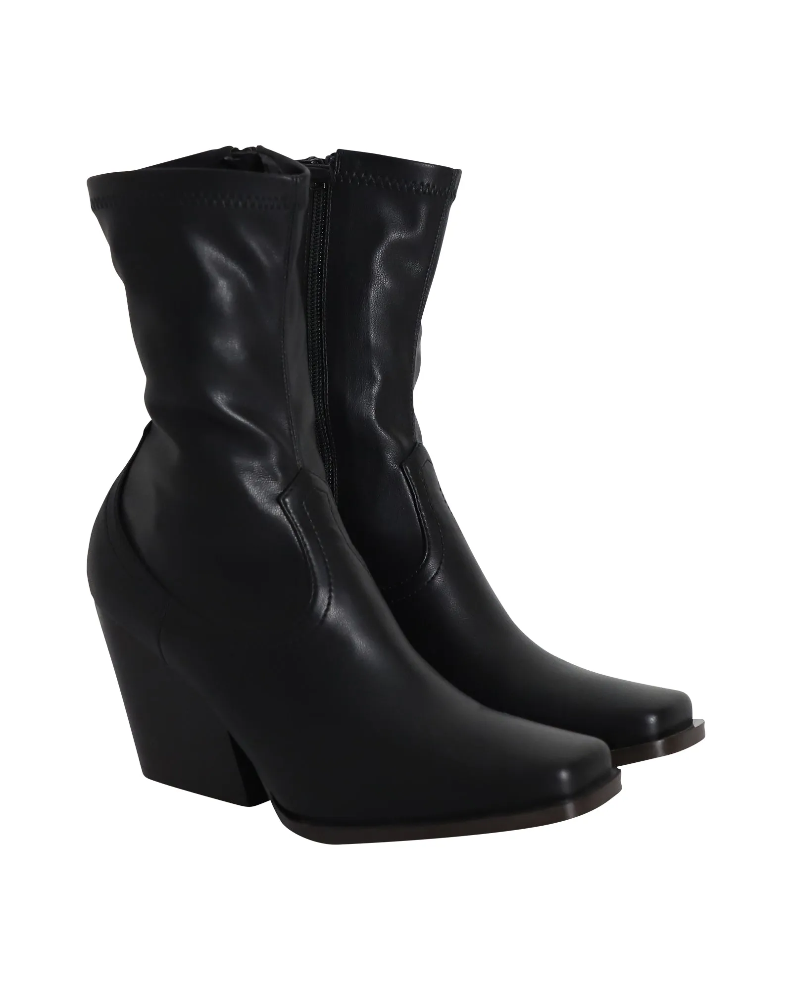 Stella McCartney Cowboy Stretch 95mm Boots in Black Polyurethane