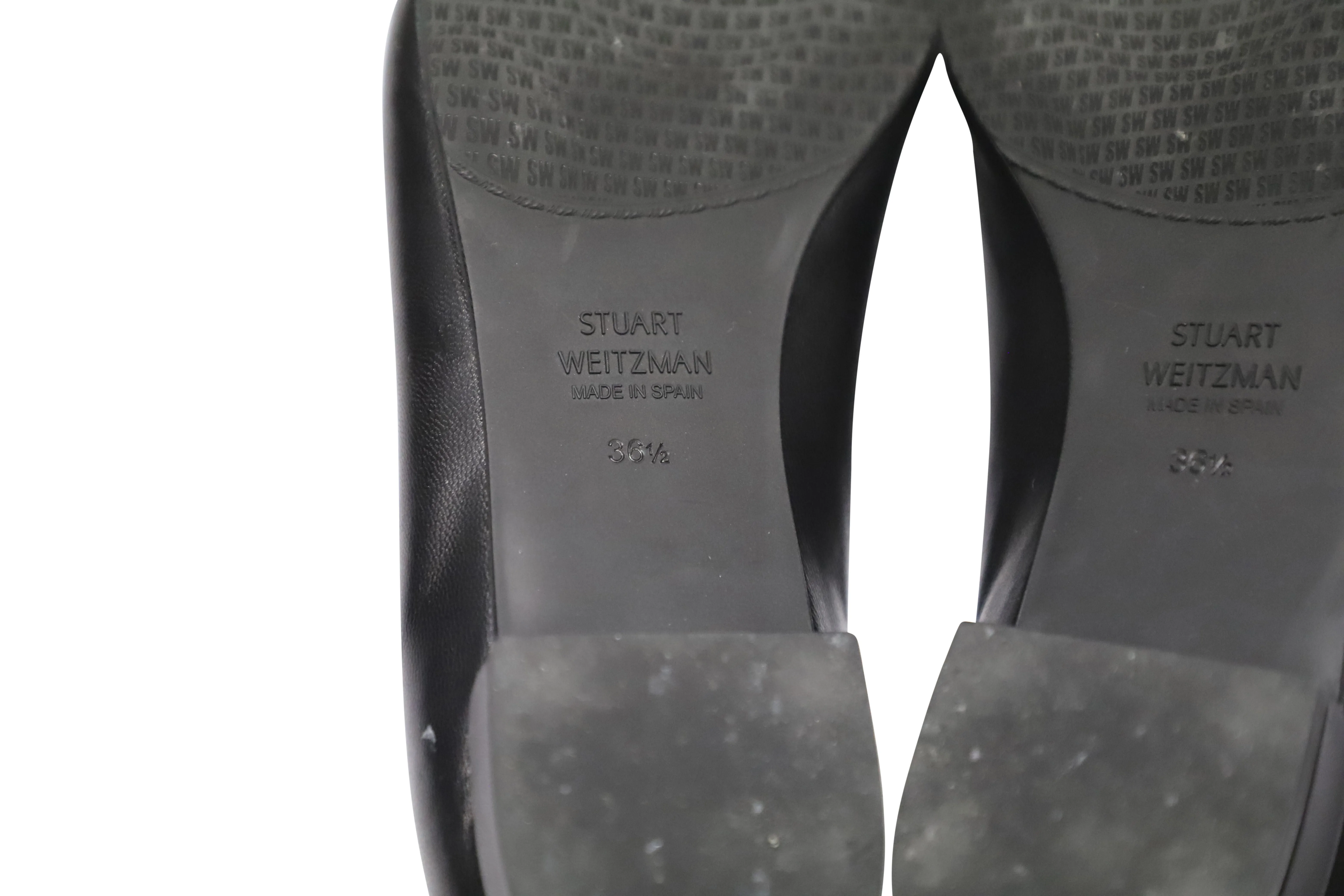 Stuart Weitzman Ballet Flats in Black Leather